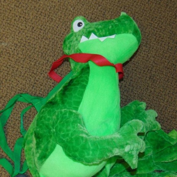 Toddler T-Rex Dinosaur Halloween Costume Rider Step In 3T/4T Green Stuffed Plush - Picture 2 of 4
